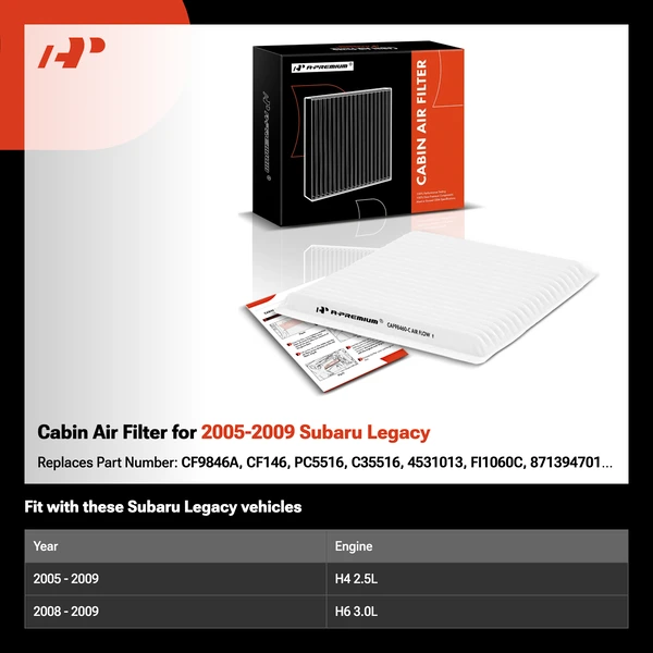 Cabin Air Filter for 2005-2009 Subaru Legacy