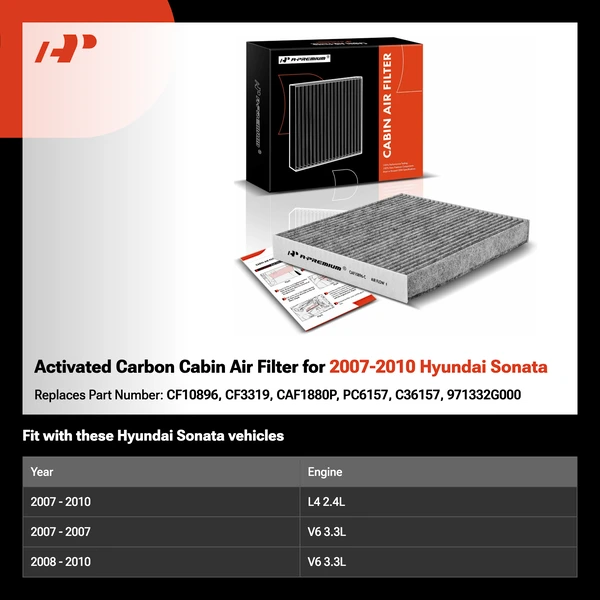 Activated Carbon Cabin Air Filter for 2007-2010 Hyundai Sonata