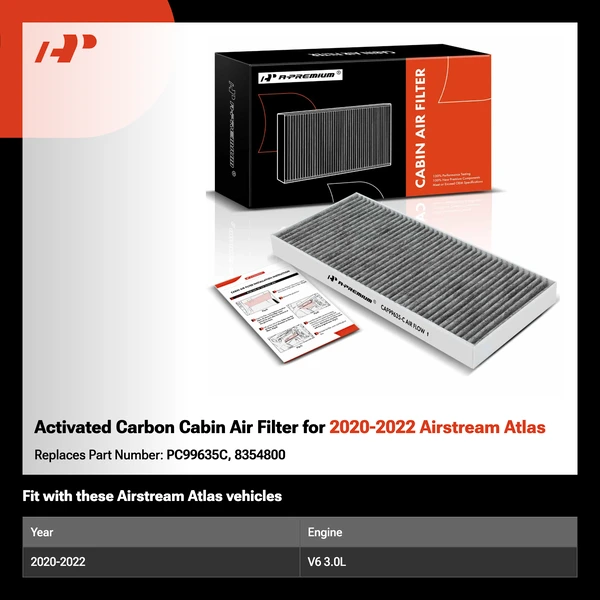 Activated Carbon Cabin Air Filter for 2020-2022 Airstream Atlas