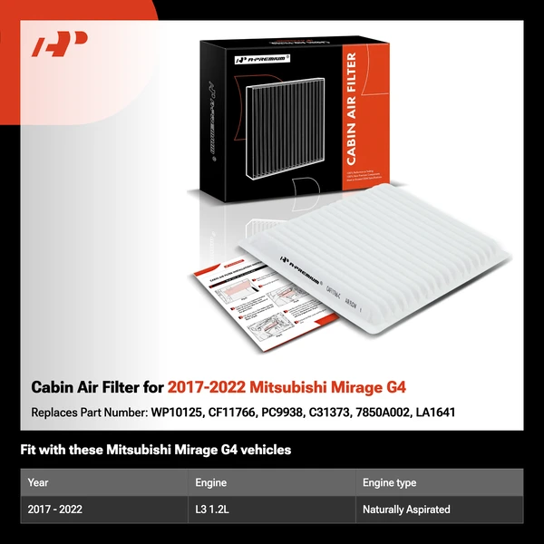 Cabin Air Filter for 2017-2022 Mitsubishi Mirage G4