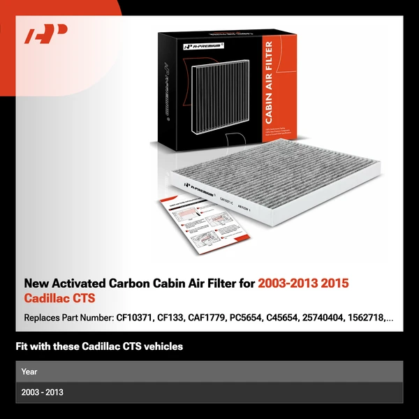 New Activated Carbon Cabin Air Filter for 2003-2013 2015 Cadillac CTS