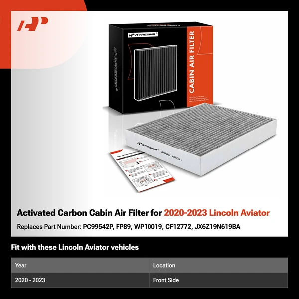Activated Carbon Cabin Air Filter for 2020-2023 Lincoln Aviator
