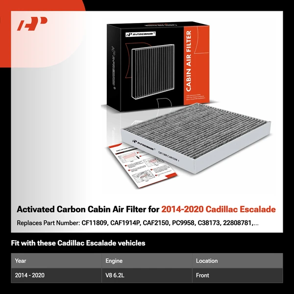 Activated Carbon Cabin Air Filter for 2014-2020 Cadillac Escalade