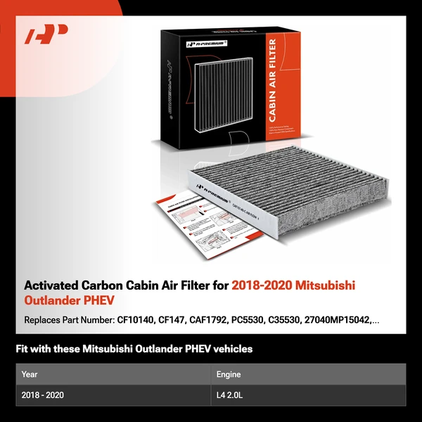 Activated Carbon Cabin Air Filter for 2018-2020 Mitsubishi Outlander PHEV