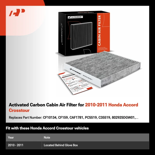 Activated Carbon Cabin Air Filter for 2010-2011 Honda Accord Crosstour
