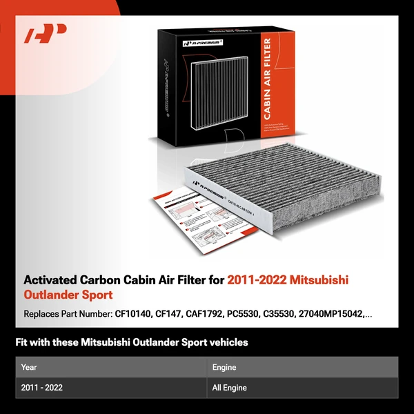 Activated Carbon Cabin Air Filter for 2011-2022 Mitsubishi Outlander Sport