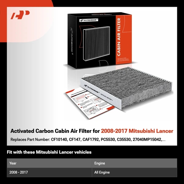 Activated Carbon Cabin Air Filter for 2008-2017 Mitsubishi Lancer