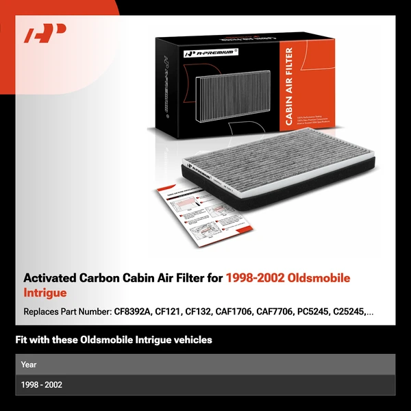 Activated Carbon Cabin Air Filter for 1998-2002 Oldsmobile Intrigue