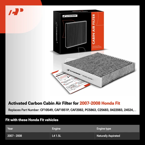 Activated Carbon Cabin Air Filter for 2007-2008 Honda Fit