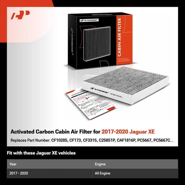 Activated Carbon Cabin Air Filter for 2017-2020 Jaguar XE