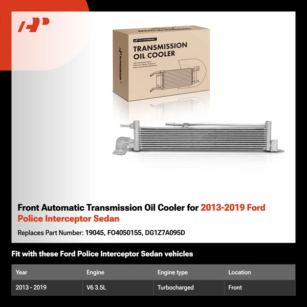 Front Automatic Transmission Oil Cooler for 2013-2019 Ford Police Interceptor Sedan