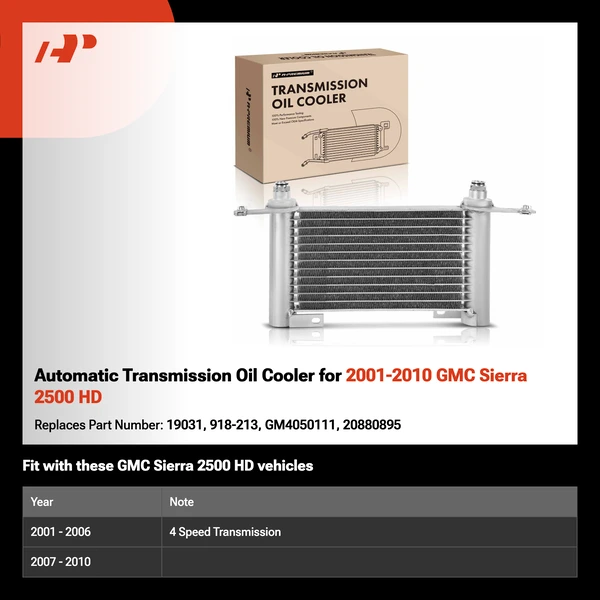 Automatic Transmission Oil Cooler for 2001-2010 GMC Sierra 2500 HD