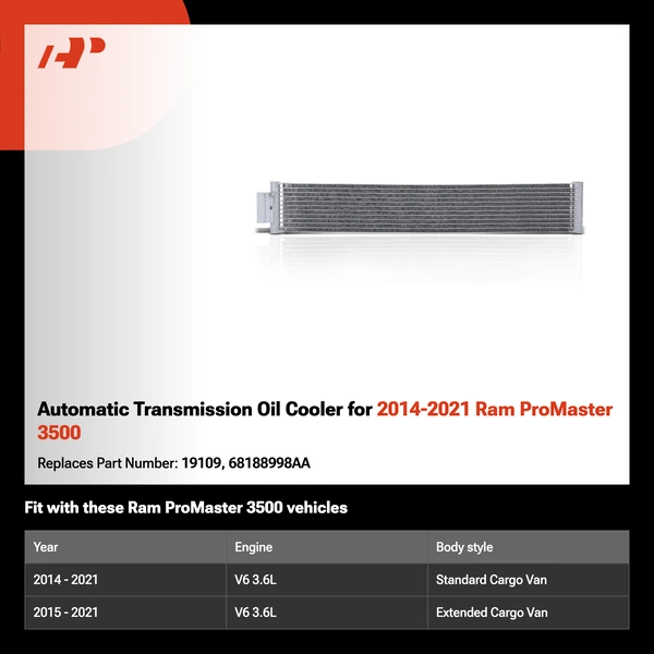 Automatic Transmission Oil Cooler for 2014-2021 Ram ProMaster 3500