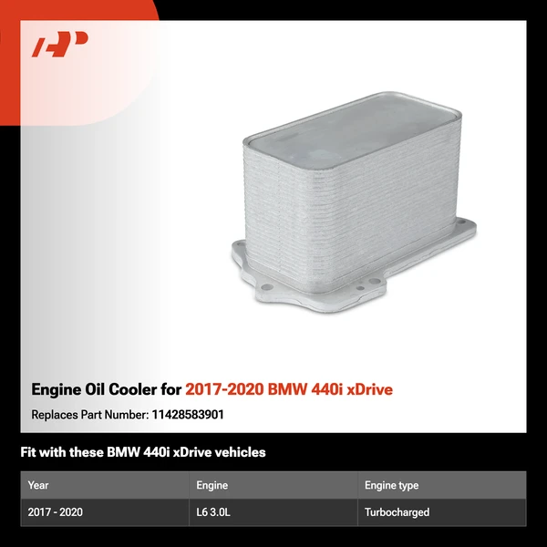 Engine Oil Cooler for 2017-2020 BMW 440i xDrive