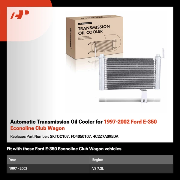 Automatic Transmission Oil Cooler for 1997-2002 Ford E-350 Econoline Club Wagon