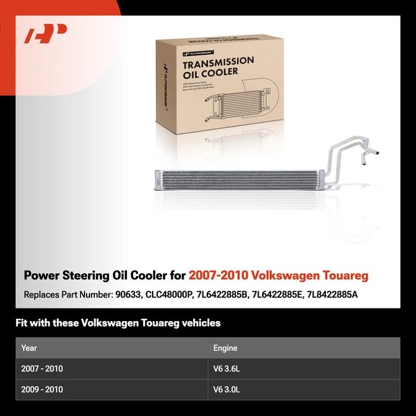 Power Steering Oil Cooler for 2007-2010 Volkswagen Touareg