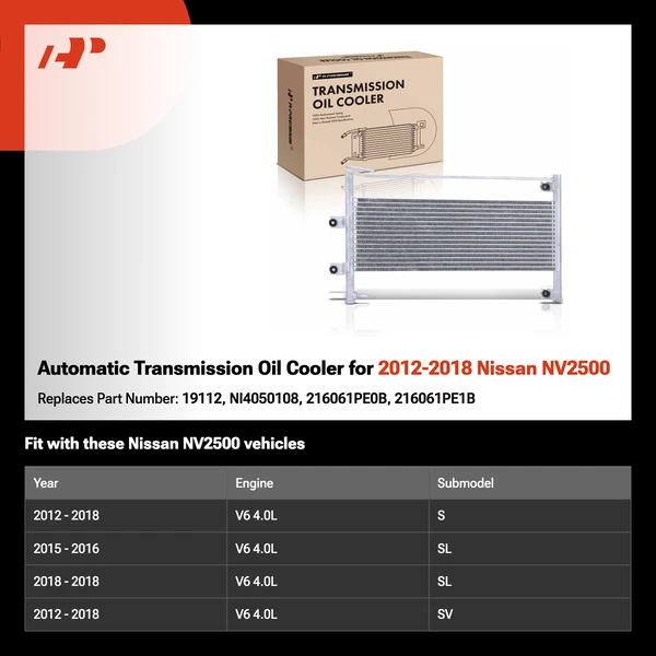 Automatic Transmission Oil Cooler for 2012-2018 Nissan NV2500