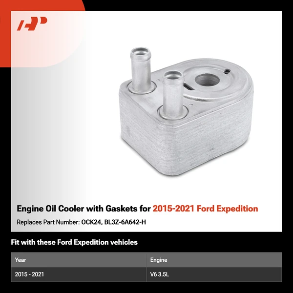 Engine Oil Cooler with Gaskets for 2015-2021 Ford Expedition