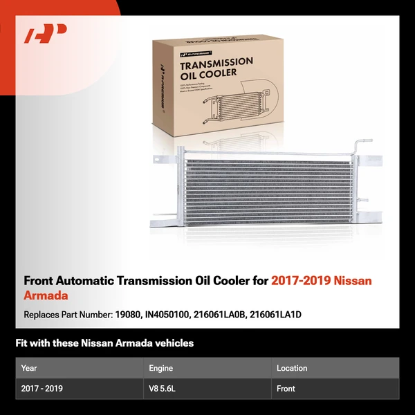 Front Automatic Transmission Oil Cooler for 2017-2019 Nissan Armada
