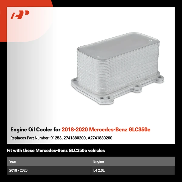 Engine Oil Cooler for 2018-2020 Mercedes-Benz GLC350e