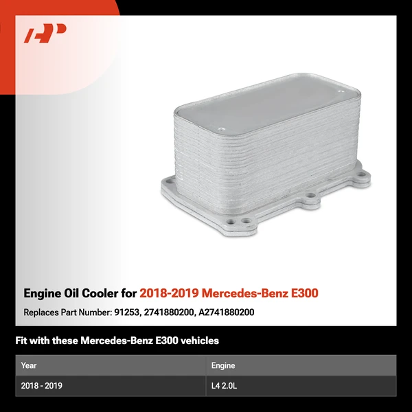 Engine Oil Cooler for 2018-2019 Mercedes-Benz E300