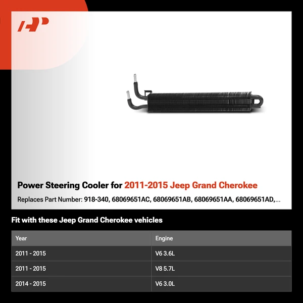Power Steering Cooler for 2011-2015 Jeep Grand Cherokee
