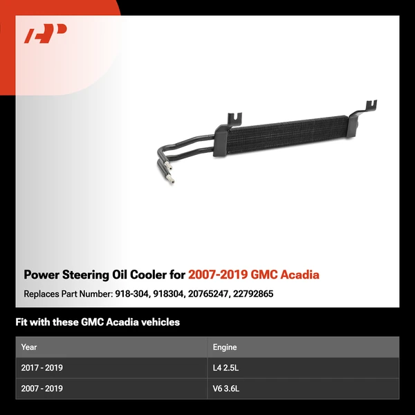 Power Steering Oil Cooler for 2007-2019 GMC Acadia