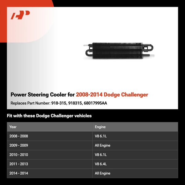 Power Steering Cooler for 2008-2014 Dodge Challenger