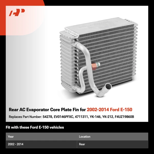 Rear AC Evaporator Core Plate Fin for 2002-2014 Ford E-150
