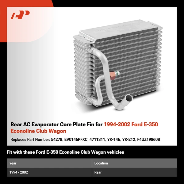 Rear AC Evaporator Core Plate Fin for 1994-2002 Ford E-350 Econoline Club Wagon