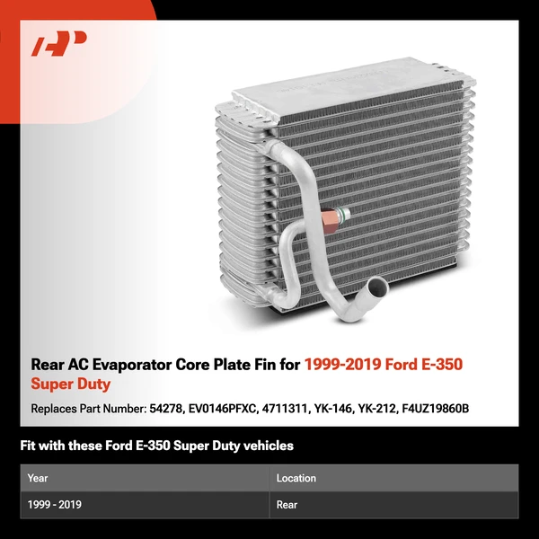 Rear AC Evaporator Core Plate Fin for 1999-2019 Ford E-350 Super Duty
