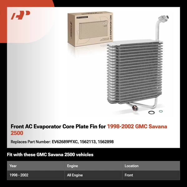Front AC Evaporator Core Plate Fin for 1998-2002 GMC Savana 2500