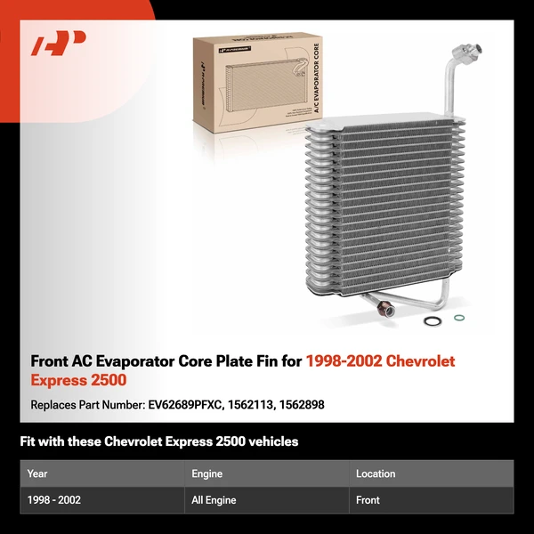 Front AC Evaporator Core Plate Fin for 1998-2002 Chevrolet Express 2500