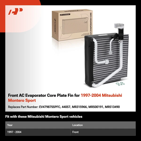 Front AC Evaporator Core Plate Fin for 1997-2004 Mitsubishi Montero Sport