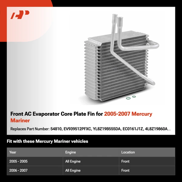 Front AC Evaporator Core Plate Fin for 2005-2007 Mercury Mariner