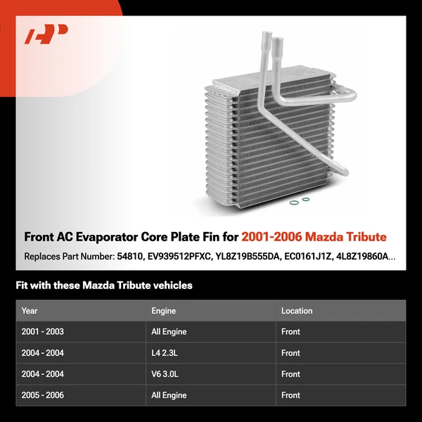 Front AC Evaporator Core Plate Fin for 2001-2006 Mazda Tribute