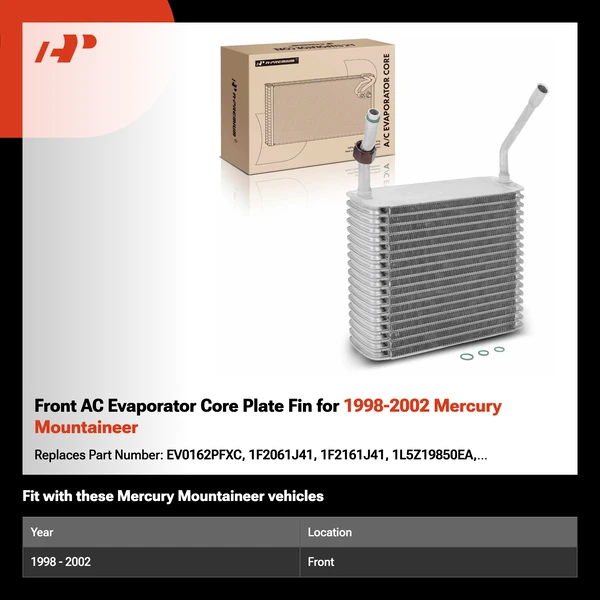 Front AC Evaporator Core Plate Fin for 1998-2002 Mercury Mountaineer