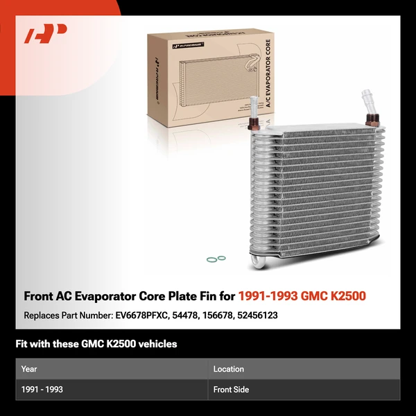 Front AC Evaporator Core Plate Fin for 1991-1993 GMC K2500