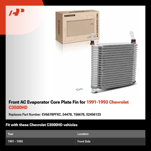 Front AC Evaporator Core Plate Fin for 1991-1993 Chevrolet C3500HD