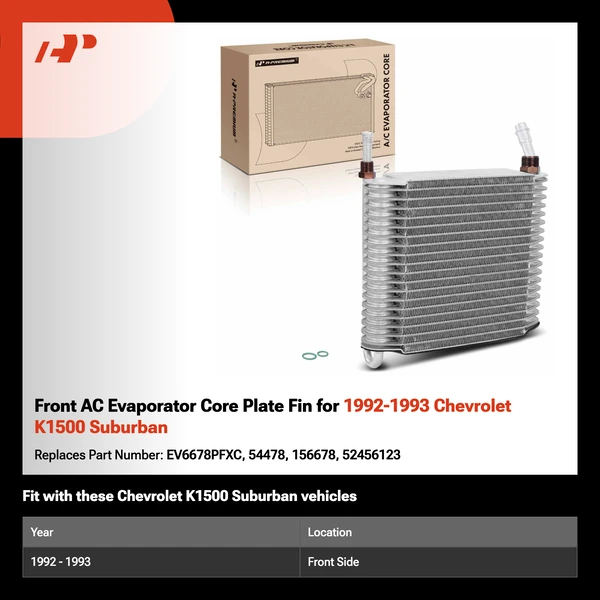 Front AC Evaporator Core Plate Fin for 1992-1993 Chevrolet K1500 Suburban