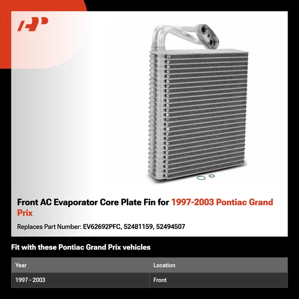 Front AC Evaporator Core Plate Fin for 1997-2003 Pontiac Grand Prix