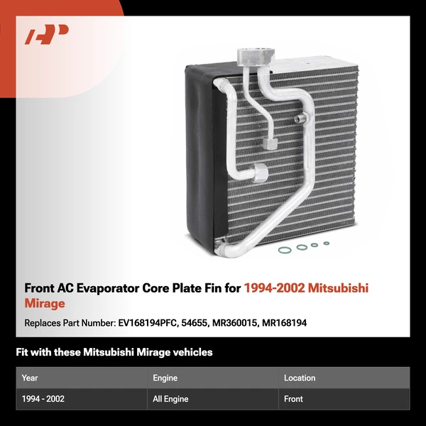 Front AC Evaporator Core Plate Fin for 1994-2002 Mitsubishi Mirage