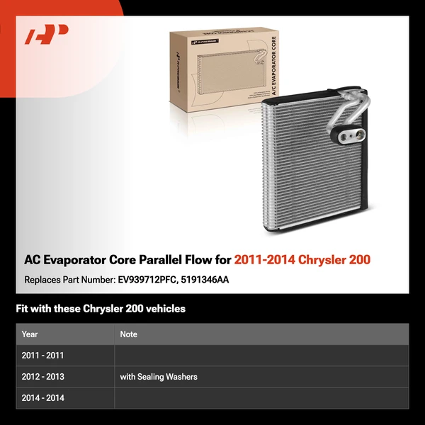 AC Evaporator Core Parallel Flow for 2011-2014 Chrysler 200