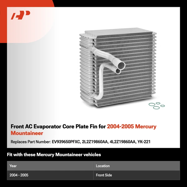 Front AC Evaporator Core Plate Fin for 2004-2005 Mercury Mountaineer