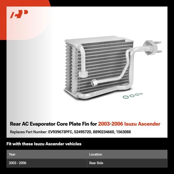 Rear AC Evaporator Core Plate Fin for 2003-2006 Isuzu Ascender