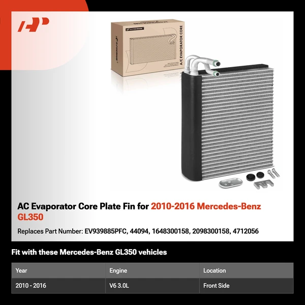 AC Evaporator Core Plate Fin for 2010-2016 Mercedes-Benz GL350