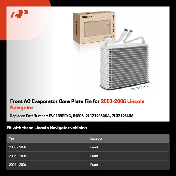 Front AC Evaporator Core Plate Fin for 2003-2006 Lincoln Navigator