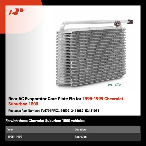 Rear AC Evaporator Core Plate Fin for 1995-1999 Chevrolet Suburban 1500