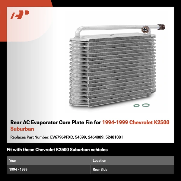 Rear AC Evaporator Core Plate Fin for 1994-1999 Chevrolet K2500 Suburban