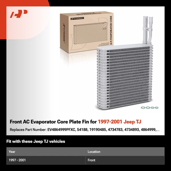 Front AC Evaporator Core Plate Fin for 1997-2001 Jeep TJ